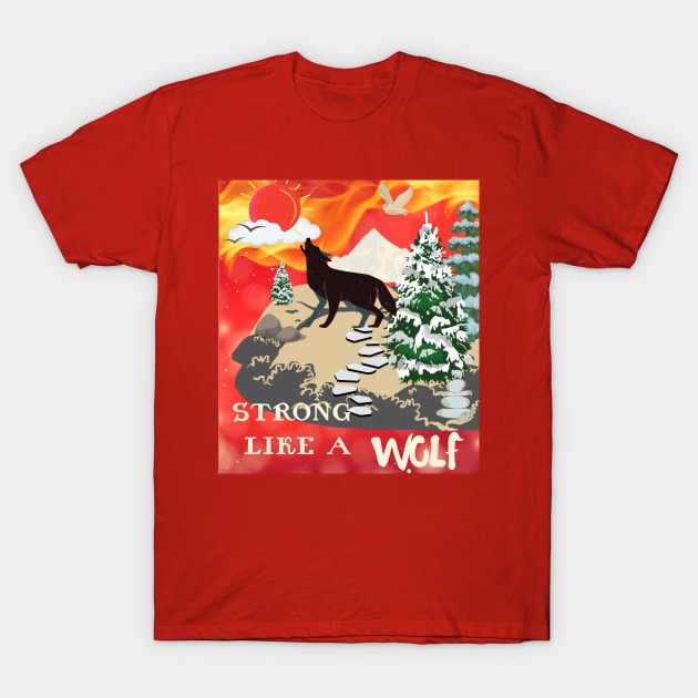 strong like a wolf T-Shirt by HM design5